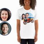 Niestandardowa koszulka dla pary jeżdżącej na motocyklu | Spersonalizowane koszulki motocyklowe Adventure-Customywear-koszule dla dorosłych