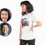 Изготовленная на заказ рубашка для пар, ездящих на мотоцикле | Персонализированная футболка Motorcycle Adventure, одежда на заказ и рубашки для взрослых