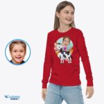 Custom Cow Riding Girl Shirt | Personalized Cowgirl Kids Tee-Customywear-Animal Lovers