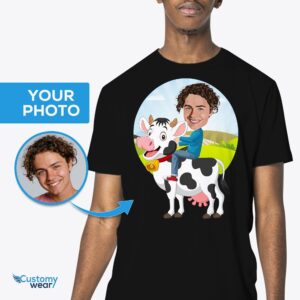 Cow riding shirt for men CustomyWear adult2, animal, animal_shirt, Cattle_shirts, cow gift, cow gifts for him, cow_gift, cow_shirt, cowgi