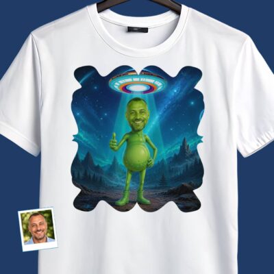 Koszulka z nadrukiem Alien: spersonalizowany T-shirt z portretem UFO Koszulki dla mężczyzn www.customywear.com 2