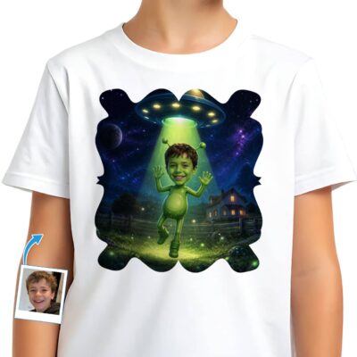 Custom Alien Spaceship Boy Shirt | Personalized UFO Kids Tee Customywear www.customywear.com Custom Alien Spaceship Boy Shirt | Personalized UFO Kids Tee Boy's T-shirts www.customywear.com