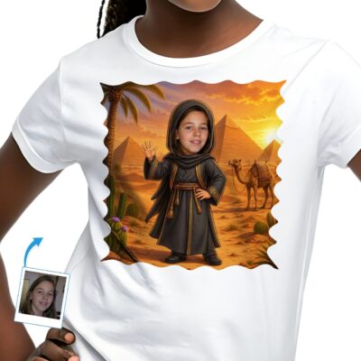 Custom Arabian Girl Hijab Shirt | Personalized Cultural Kids Tee Girl's T-shirts www.customywear.com