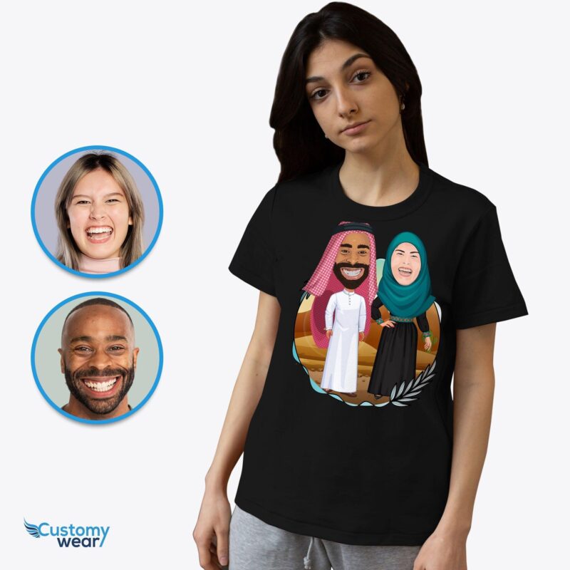 Custom Arabian couple shirt - Arab Anniversary hijab tee for wife CustomyWear adult, Adult-google, adult2, Anniversary_gift, Arab_gift, Arab_shirt, couple, couple-judge, Couple_g