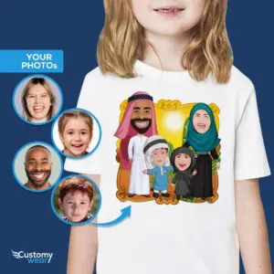 Personalized Arabian Family Youth Shirt – Custom Eid Photo Tee Arabic culture T-shirts www.customywear.com
