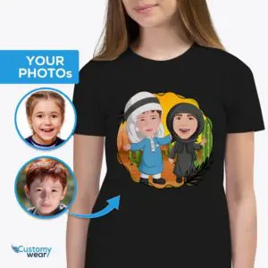 Personalisiertes arabisches Geschwister-T-Shirt – individuelles traditionelles Kinder-T-Shirt, arabische Kultur-T-Shirts www.customywear.com