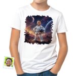 Custom Astronaut Boy Shirt | Personalized Young Kid Moon Landing Tee Boy's T-shirts www.customywear.com 4