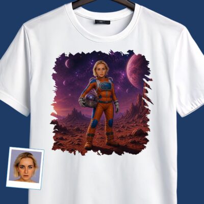 Custom Astronaut Shirt – Personalized Moon Science Tee for Her T-shirts for Women www.customywear.com 2