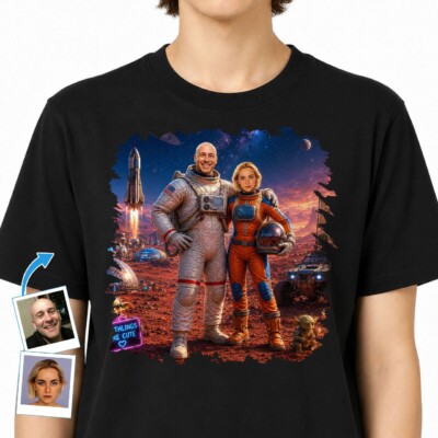Custom Astronauts Couples Shirts – Personalized Space Lovers Anniversary Tees Customywear www.customywear.com Custom Astronauts Couples Shirts – Personalized Space Lovers Anniversary Tees T-shirts for Couple www.customywear.com