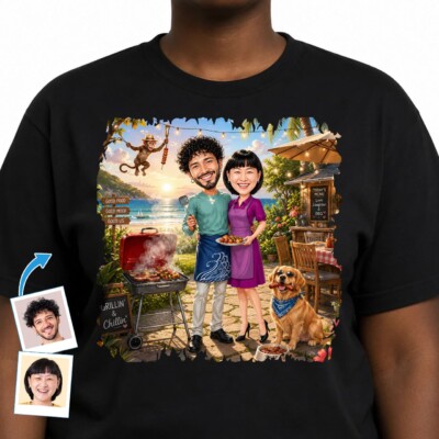 Camisetas de barbacoa personalizadas para parejas | Regalos de barbacoa para novios, padrastros y esposos Ropa personalizada www.customywear.com Custom BBQ Couples Shirts | Boyfriend, Step Dad, Husband BBQ Gifts T-shirts for Couple www.customywear.com