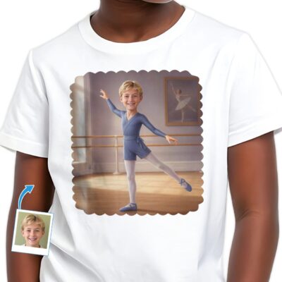 Custom Ballet Dancer T-Shirt – Personalized Photo Tee for Youth Boy's T-shirts www.customywear.com