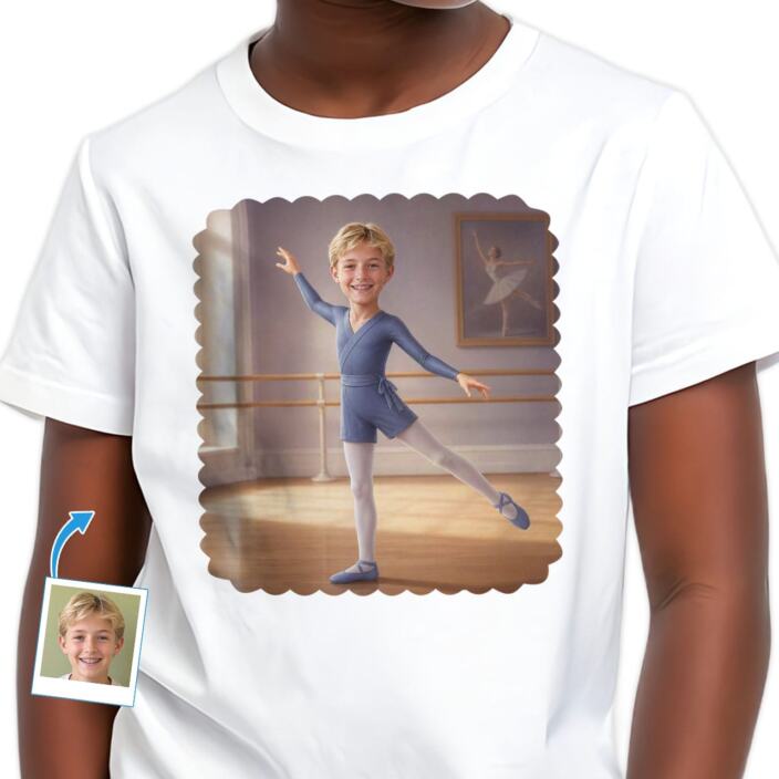 Custom Ballet Dancer T-Shirt - Personalized Photo Tee for Youth (10)