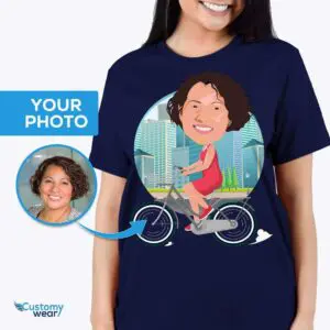 Verwandeln Sie Ihr Foto in ein individuelles Fahrrad-T-Shirt – personalisierte Unisex-T-Shirts für Erwachsene www.customywear.com