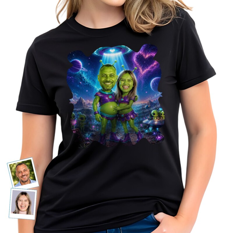Custom Couples Alien Shirt – Personalized Space Anniversary and Birthday Gift (20)