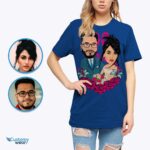 Räätälöidyt pariskunnat muotokuva T-paita - yksilölliset karikatyyrilahjat - räätälöidyt vaatteet - aikuisten paidat