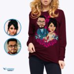 Özel Çiftler Portre Tişörtü - Kişiselleştirilmiş Karikatür Yıldönümü Hediyeleri-Özel Giysiler-Yetişkin Gömlekleri