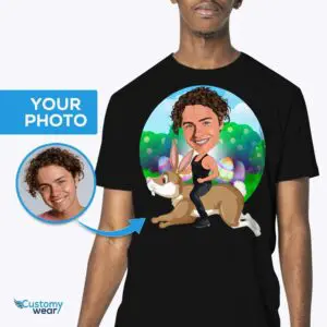Berijd de paashaas: gepersonaliseerd T-shirt op maat Shirts voor volwassenen www.customywear.com