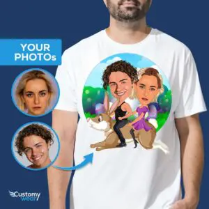 Niestandardowa koszulka wielkanocna dla par – spersonalizowane koszulki Bunny Love Tees dla dorosłych www.customywear.com