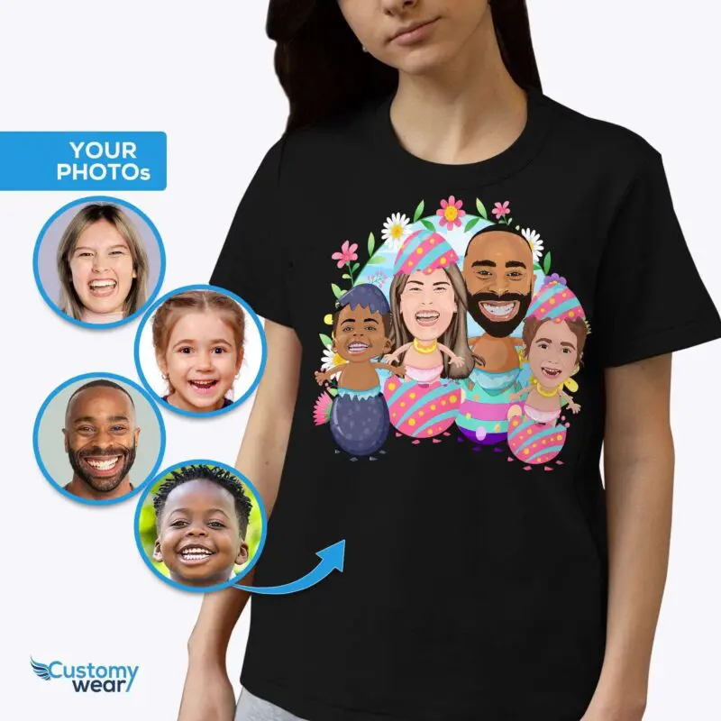 Easter Egg Family Portraits: Personalized Custom T-Shirt-Customywear-Adult shirts