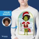 Personlig Grinch-jule-T-shirt - Forvandl dine foto-skræddersyede tøj-voksne skjorter