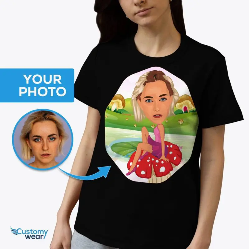 🌿 Personalized Mushroom T-Shirt - Custom Photo Tee for Women-Customywear-Adult shirts