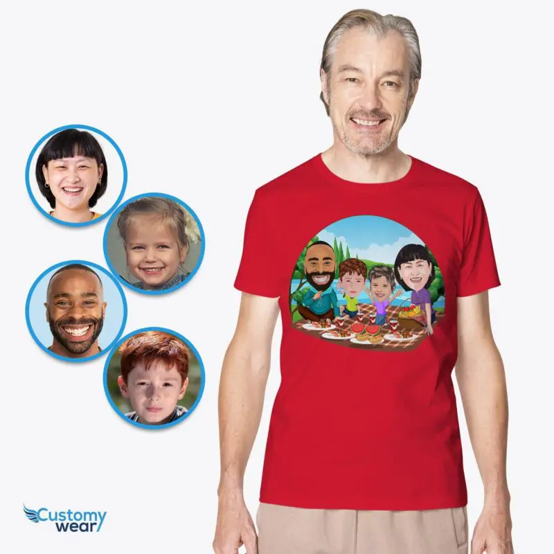 Create Lasting Memories with Personalized Family T-Shirts for Picnics in Nature-Customywear-Adult shirts