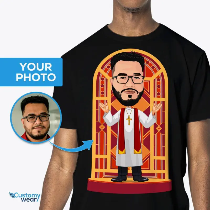 🎨 Personalized Wedding Officiant T-Shirt | Transform Your Photo into a Priest Design-Customywear-Adult shirts