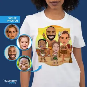 Capture History with a Custom Caveman Family Portrait Tee – Personalized Ancient Tribe Design Adult shirts www.customywear.com