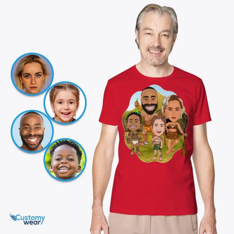 Einzigartiges personalisiertes Caveman Family Reunion T-Shirt für Ancient Tribe Gathering-Customywear-Erwachsenen-Shirts