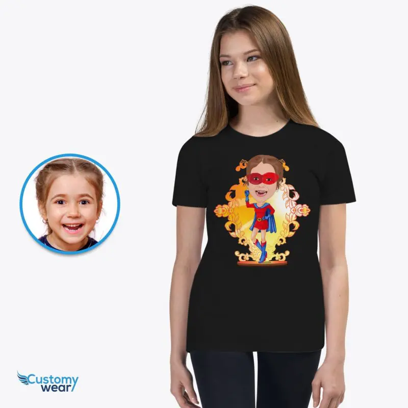 Personalized Superhero Kids Custom T-Shirt | Photo to Tee Masterpiece-Customywear-Girls