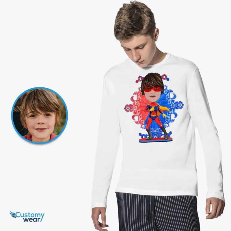 Personalized Superhero Custom T-Shirt - Turn Your Photo into a Superboy Tee-Customywear-Boys