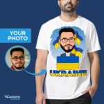 Personalized Ukrainian Flag T-Shirt | Custom Photo Tee for Ukraine Enthusiasts-Customywear-Adult shirts