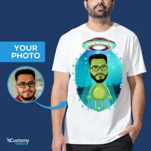 Custom Alien Shirt: Personalized UFO Portrait Tee-Customywear-Adult shirts