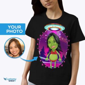 Custom Alien UFO Space Shirt: Personalized UFO Portrait Tee-Customywear-Adult shirts
