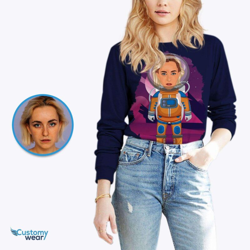 Custom Astronaut Shirt - Personalized Moon Science Tee for Her-Customywear-Adult shirts