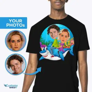 Camicia personalizzata per coppie Baby Shark | Magliette per adulti personalizzate con maglietta squalo balena www.customywear.com