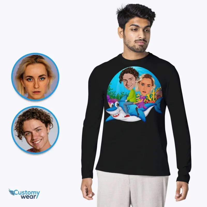 Custom Baby Shark Couples Shirt | Personalized Whale Shark Tee-Customywear-Adult shirts