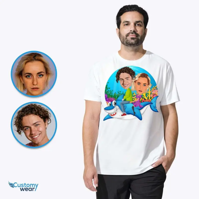 Custom Baby Shark Couples Shirt | Personalized Whale Shark Tee-Customywear-Adult shirts
