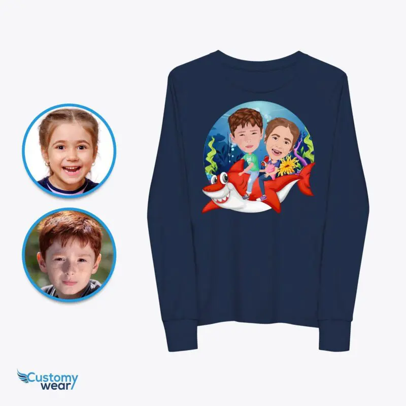 Custom Baby Shark Siblings Shirt | Personalized Whale Shark Tee-Customywear-Siblings