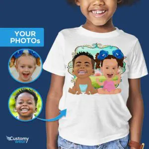 Custom Baby Siblings Shirts | Personalized Baby Gift Tee for Boys Axtra - ALL vector shirts - male www.customywear.com