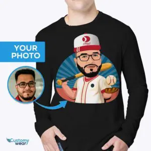 Personalized Baseball Player Caricature Gift | Custom Baseball Shirt Adult shirts www.customywear.com