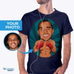 Custom Boxer Photo T-Shirt - Personalized Boxing Player Tee for Men-Customywear-Adult shirts
