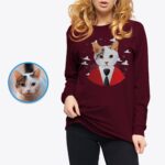 Kaos Kucing Custom | Kaus Potret Hewan Peliharaan yang Dipersonalisasi untuk Pecinta Kucing-Pakaian Khusus-Kemeja Dewasa