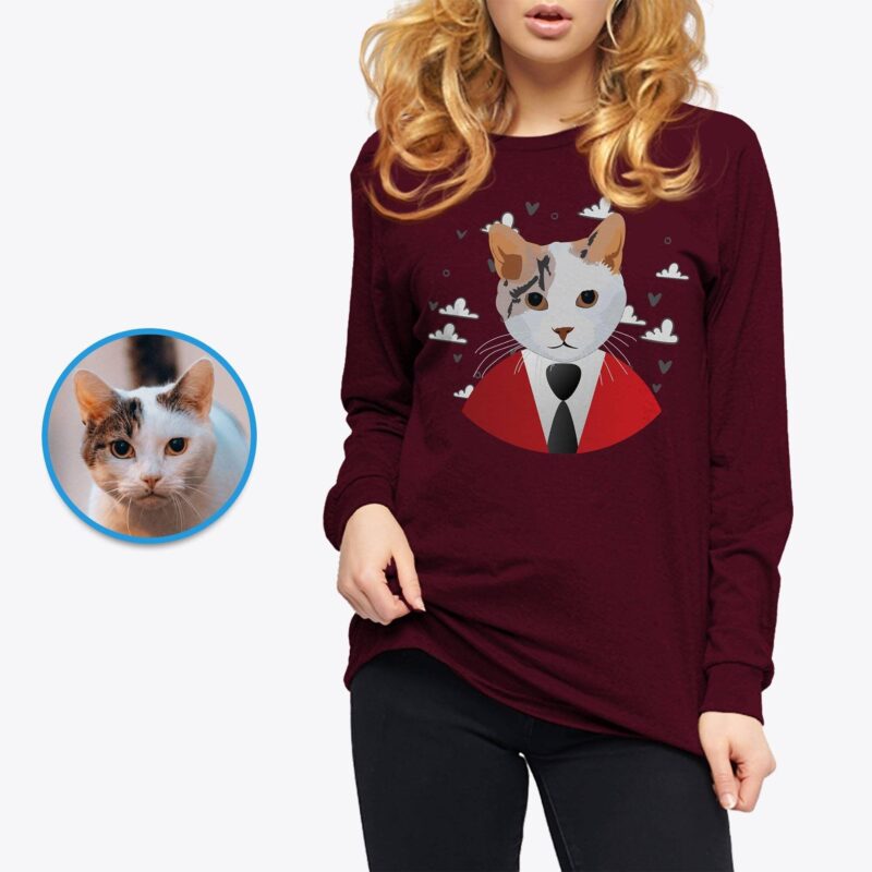 Custom cat shirt, Custom pet portrait tee, Personalized cat lover tee CustomyWear adult2, custom_cat_shirt, custom_cat_t_shirt, custom_tshirt, female, single-judge, women