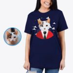 Пользовательская рубашка с изображением кошки | Персонализированная футболка с портретом домашнего животного для любителей кошек-Индивидуальная одежда-Рубашки для взрослых