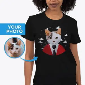 Пользовательская рубашка с изображением кошки | Футболка с персонализированным портретом домашнего животного для любителей кошек. Рубашки для взрослых www.customywear.com