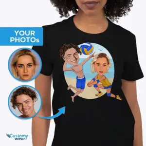 将您的照片变成定制排球衬衫 – 独特的排球礼品 成人衬衫 www.customywear.com
