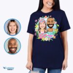 Transform Your Photo into Custom Easter Egg Couple Shirt - Fun Matching Gift-Customywear-Adult shirts