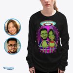 Transform Your Photo into Custom Couples Alien Shirt - Space Relationship Gift-Customywear-Adult shirts