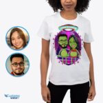 Transform Your Photo into Custom Couples Alien Shirt - Space Relationship Gift-Customywear-Adult shirts